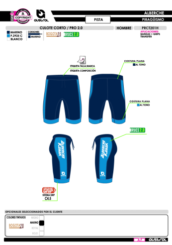 Culote Corto PRO 2.0 - Pista - Marino