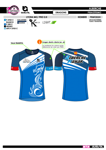 Lycra MC PRO 2.0 - Dragons - Azul