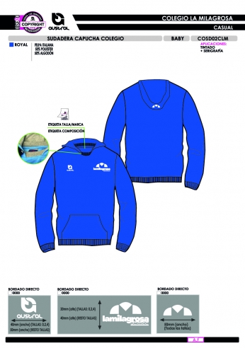 Sudadera Capucha - Infantil - Royal