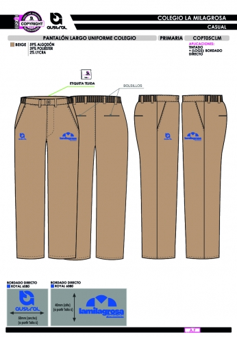 Pantalón Largo Uniforme - Primaria -...