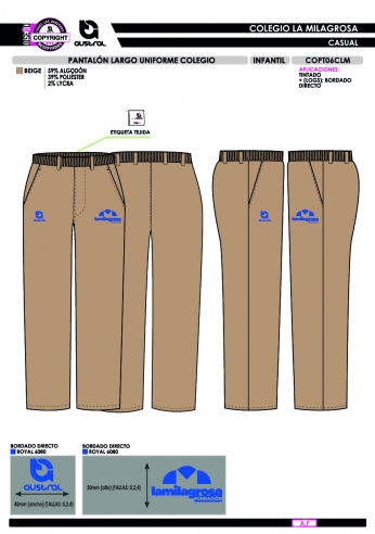 Pantalón Largo Uniforme - Infantil -...