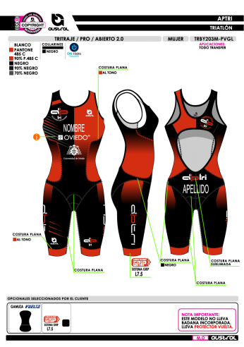 Tritraje PRO abierto 2.0 - Negro