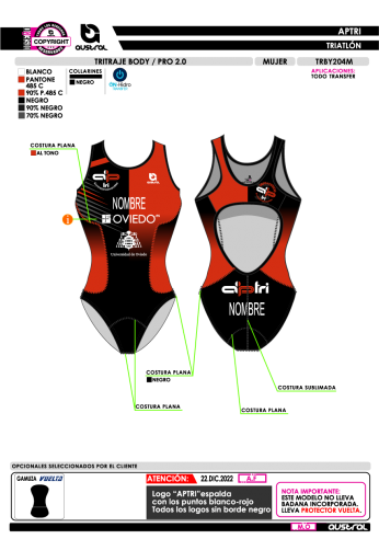 Tritraje body PRO 2.0 - Negro