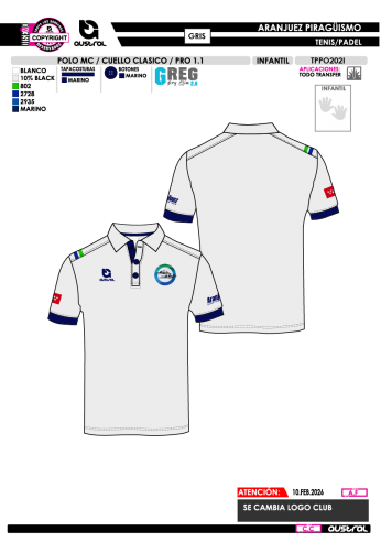 Polo MC PRO 1.1 Cuello Clásico - Gris