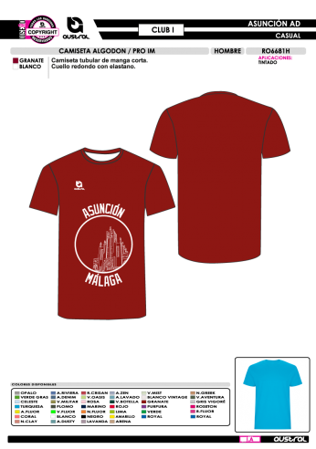 Camiseta Algodon PRO IM - Club - Granate