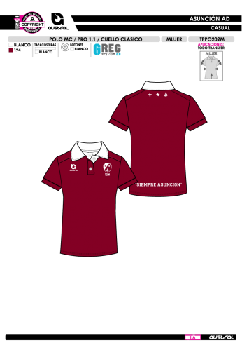 Polo MC PRO 1.1 Cuello Clásico - Granate