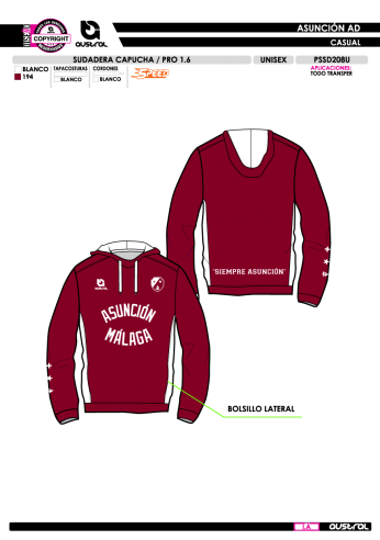 Sudadera Capucha PRO 1.6 - Granate