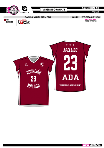 Camisa Voley MC PRO - Granate