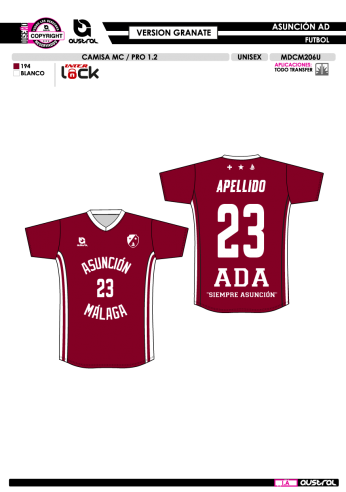 Camisa MC PRO 1.2 - Granate