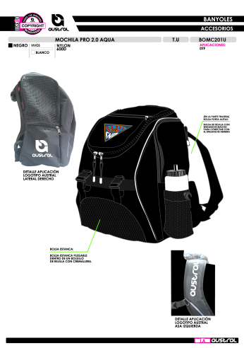 Mochila PRO 2.0 Aqua - Negro