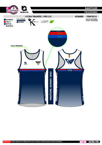 Lycra Tirantes PRO 2.0 - Marino