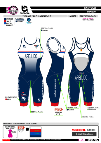 Tritraje PRO abierto 2.0 - Marino