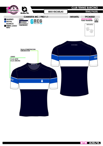 Camiseta MC PRO 1.1 - BDO - Marino