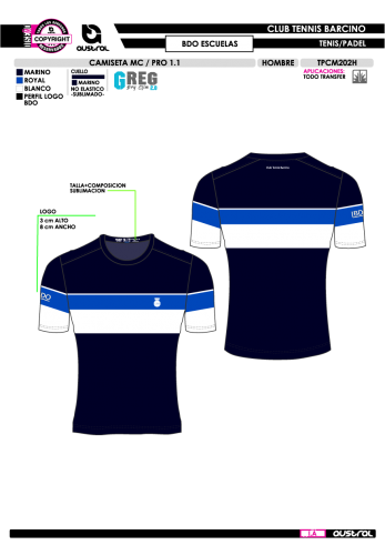 Camiseta MC PRO 1.1 - BDO - Marino