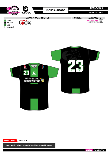 Camisa MC PRO 1.1 Escuelas - Negro