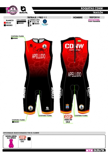 Tritraje PRO 1.1 - Rojo