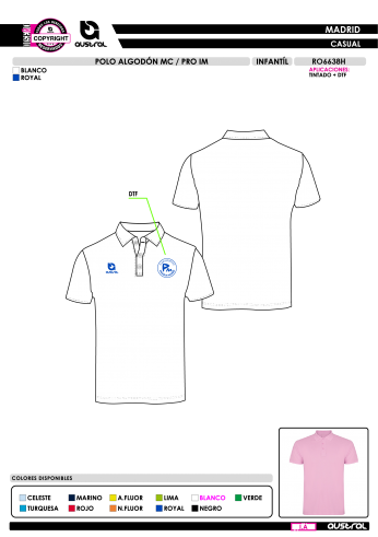 Polo Algodón MC PRO IM - Blanco