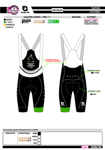 Culotte Corto PRO 1.1 - Escuela - Negro