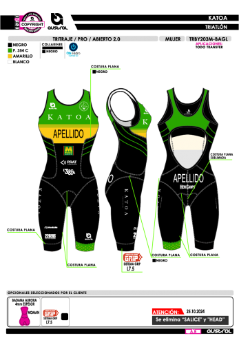 Tritraje PRO abierto 2.0 - Verde