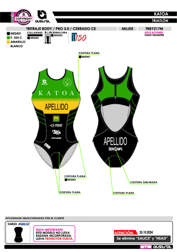 Tritraje Body 3.0 cerrado CE - Verde