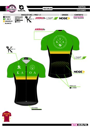 Maillot MC PRO 1.1 - Escuelas - Verde