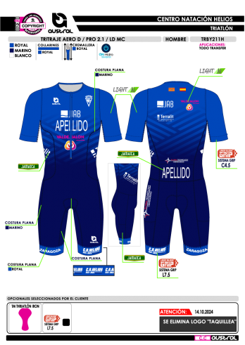 Tritraje AERO D PRO 2.1 LD MC - Royal