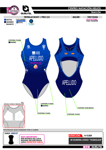 Tritraje body PRO 2.0 - Royal Tritraje body PRO 2.0 - Royal