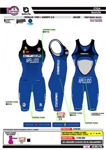 Tritraje PRO abierto 2.0 - Azul