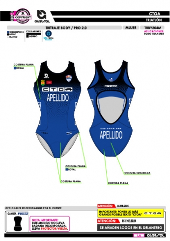 Tritraje Body PRO 2.0 - Azul