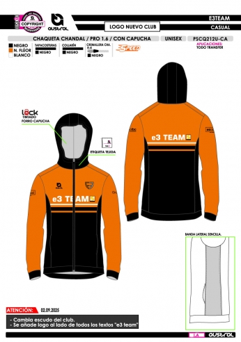 Chaqueta Chándal PRO 1.6 - Negro