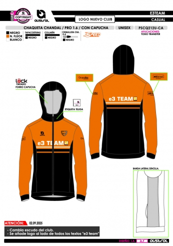 Chaqueta Chándal PRO 1.6 - Negro