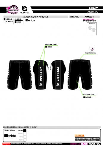 Malla Corta PRO 1.1 - Negro