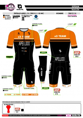 Tritraje AERO D PRO 2.1 LD MC - Negro