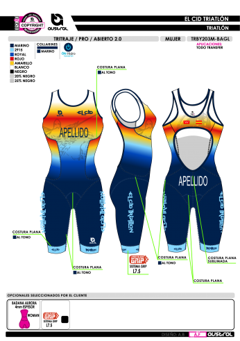 Tritraje PRO abierto 2.0 - Marino