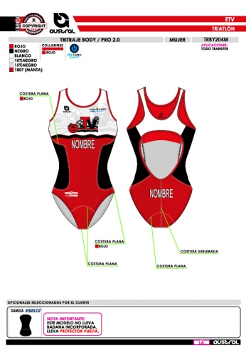 Tritraje Body PRO 2.0 - Rojo