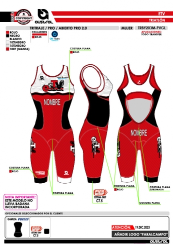 Tritraje abierto PRO abierto 2.0 - Rojo