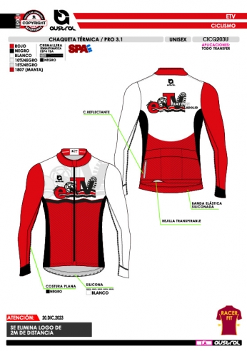 Chaqueta térmica PRO 3.1 - Rojo