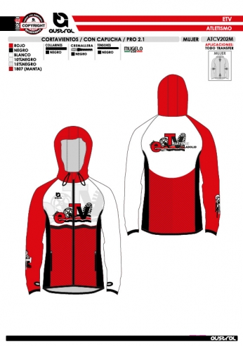 Cortavientos con capucha PRO 2.1 - Rojo