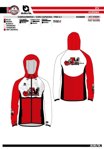 Cortavientos con capucha PRO 2.1 - Rojo