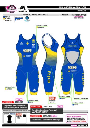 Tritraje PRO abierto 2.0 - Royal