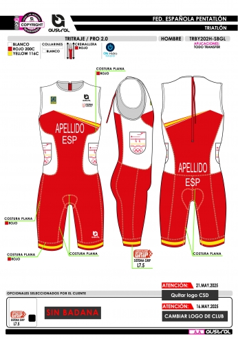Tritraje PRO 2.0 - Rojo Tritraje PRO 2.0 - Rojo