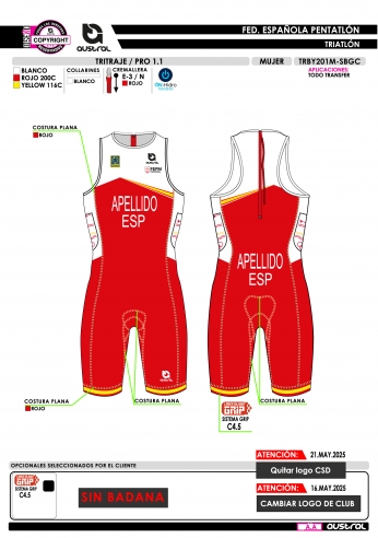 Tritraje PRO 1.1 - Rojo