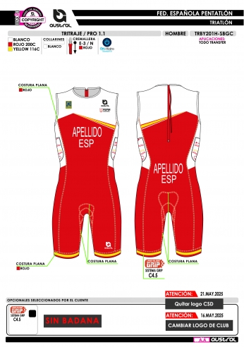 Tritraje PRO 1.1 - Rojo