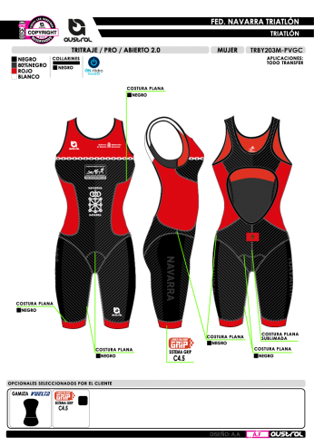 Tritraje PRO abierto 2.0 - Rojo