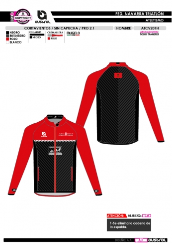 Cortavientos PRO 2.1 sin Capucha - Rojo