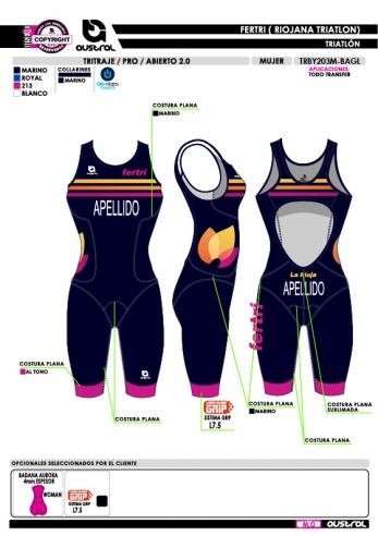 Tritraje PRO 2.0 Abierto - Marino