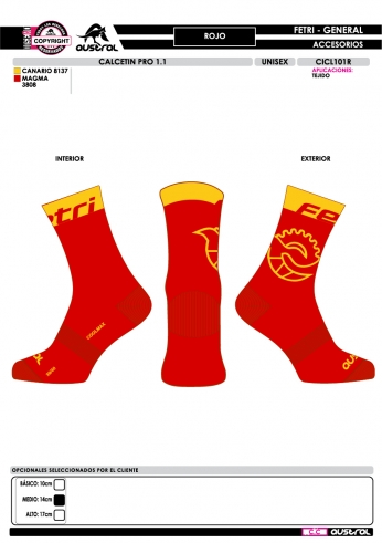 Calcetín PRO 1.1 - Rojo - Outlet