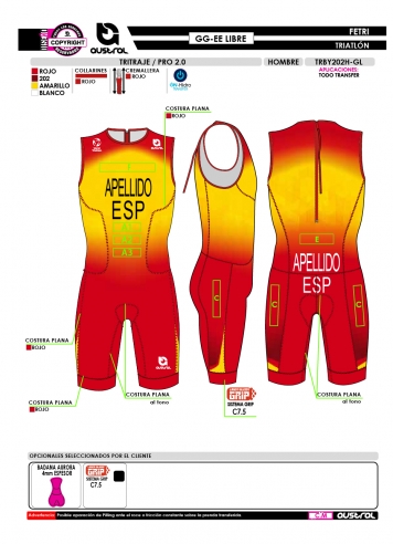 Tritraje PRO 2.0 - GG.EE Libre - Rojo