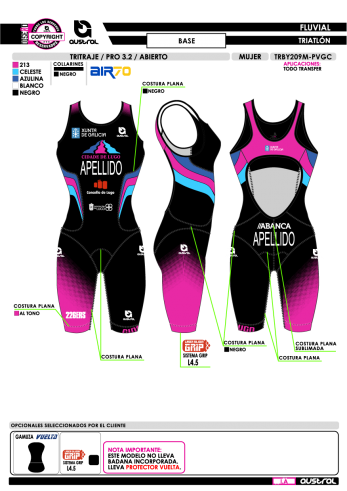 Tritraje PRO 3.2 abierto - Negro