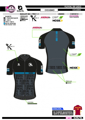 Maillot MC PRO 1.1 - Ciclismo - Negro